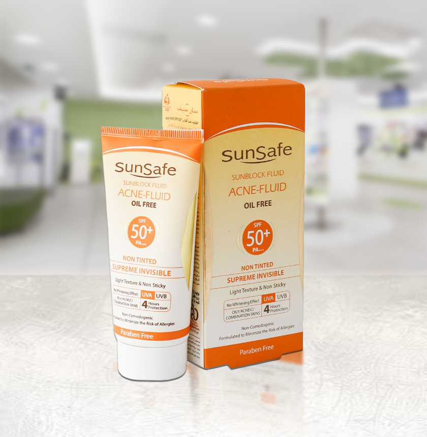 کرم ضد آفتاب رنگی فاقد چربی SPF50 مناسب پوست چرب و مختلط و آکنه دار سان سیف 50 میل-بژ روشن